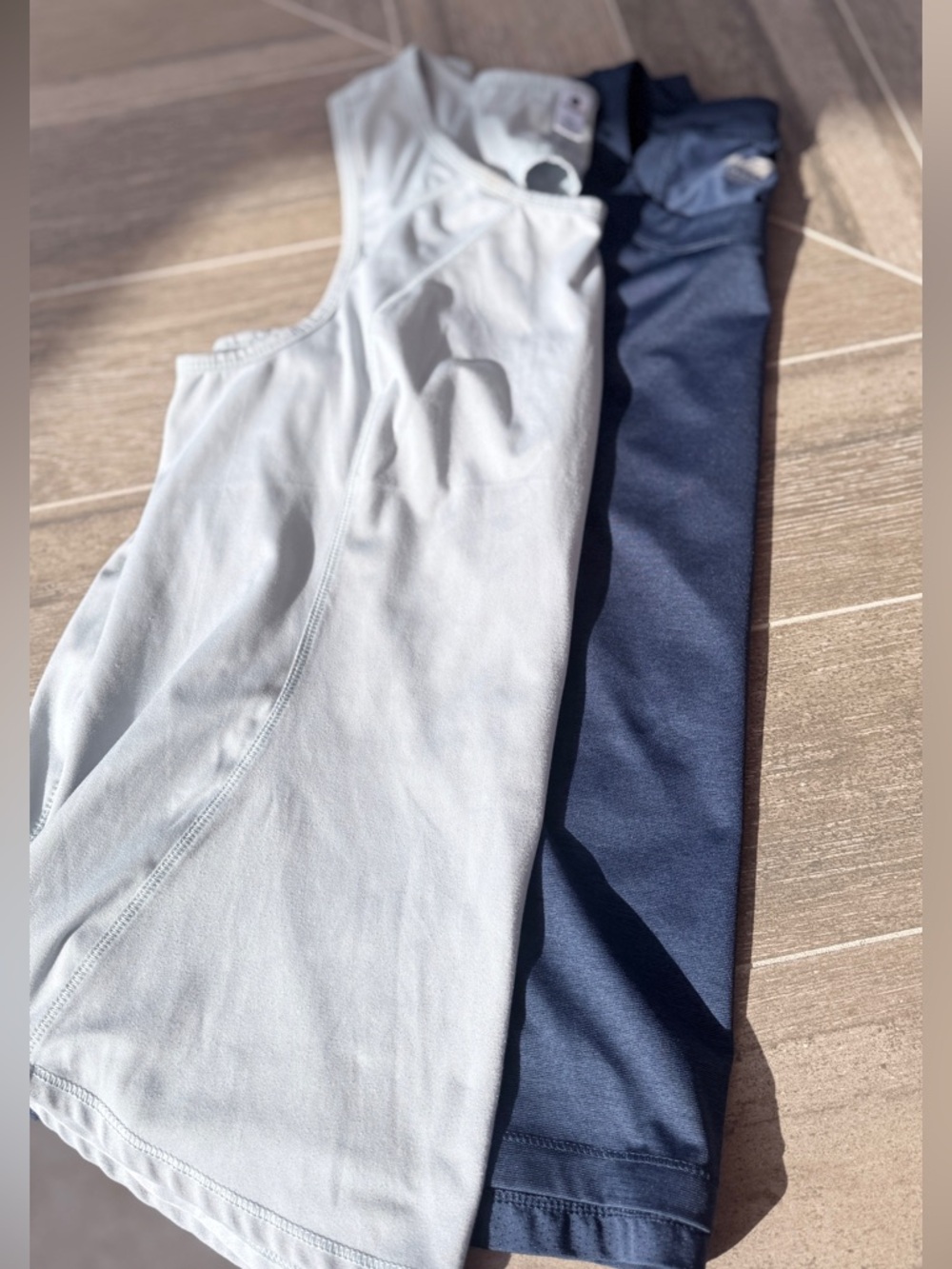 Ladies Sport Performance Workout Tops Duo - Light Blue & Navy